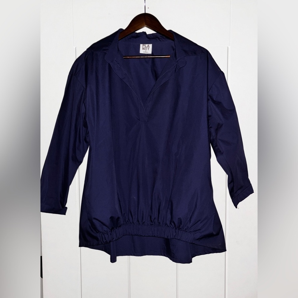 Planet Classic Popover Long Sleeve Tunic Blouse Women 2X Casual Basic‎ Utility